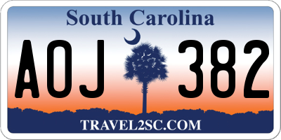 SC license plate AOJ382