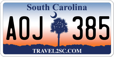 SC license plate AOJ385
