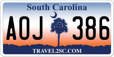 SC license plate AOJ386