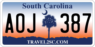SC license plate AOJ387