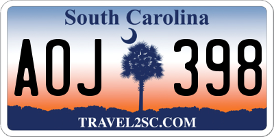 SC license plate AOJ398