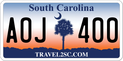 SC license plate AOJ400
