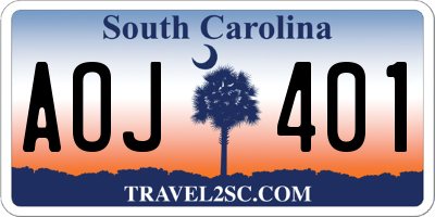SC license plate AOJ401