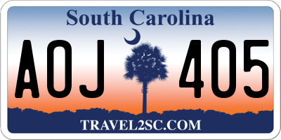 SC license plate AOJ405