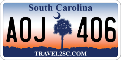 SC license plate AOJ406