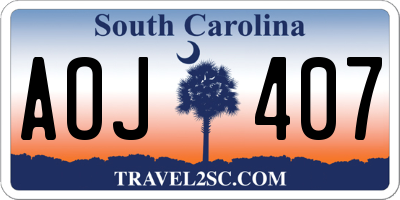SC license plate AOJ407