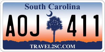 SC license plate AOJ411