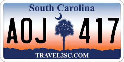 SC license plate AOJ417