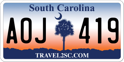 SC license plate AOJ419