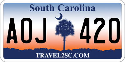 SC license plate AOJ420
