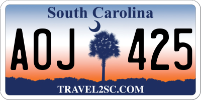 SC license plate AOJ425