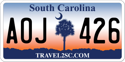 SC license plate AOJ426