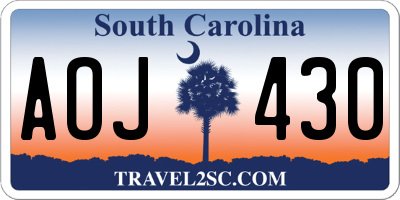 SC license plate AOJ430
