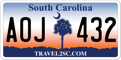 SC license plate AOJ432