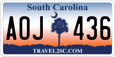 SC license plate AOJ436