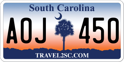 SC license plate AOJ450