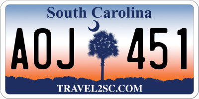 SC license plate AOJ451