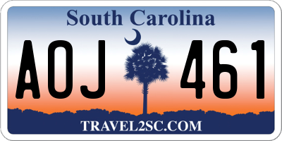 SC license plate AOJ461