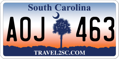 SC license plate AOJ463