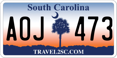 SC license plate AOJ473