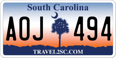 SC license plate AOJ494