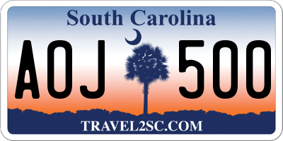 SC license plate AOJ500