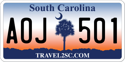 SC license plate AOJ501