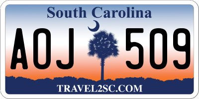 SC license plate AOJ509