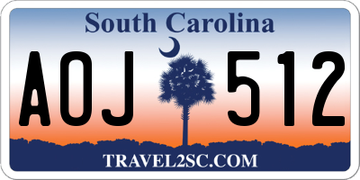 SC license plate AOJ512