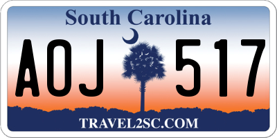 SC license plate AOJ517