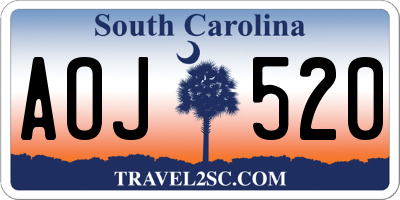 SC license plate AOJ520