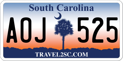SC license plate AOJ525