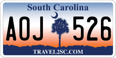 SC license plate AOJ526