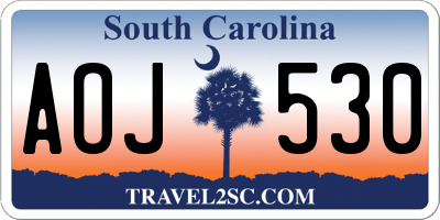 SC license plate AOJ530