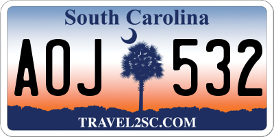 SC license plate AOJ532
