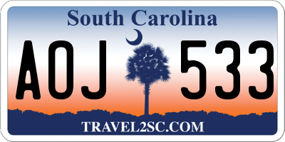 SC license plate AOJ533