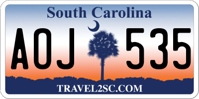 SC license plate AOJ535