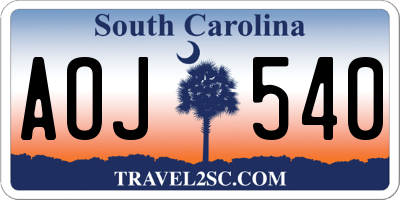 SC license plate AOJ540