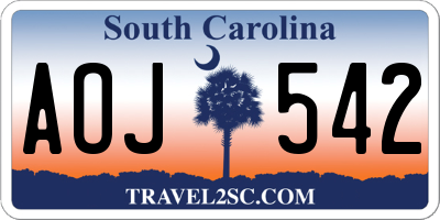 SC license plate AOJ542