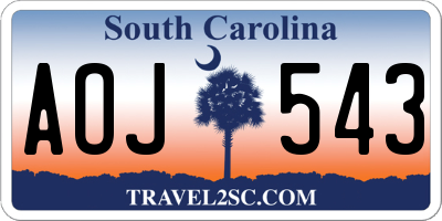 SC license plate AOJ543