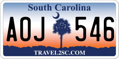 SC license plate AOJ546