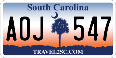 SC license plate AOJ547