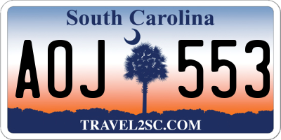 SC license plate AOJ553