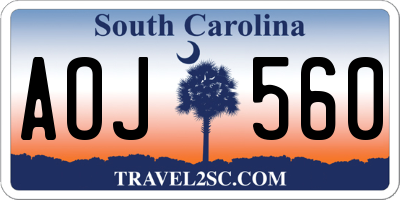 SC license plate AOJ560