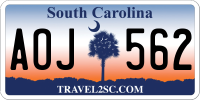 SC license plate AOJ562