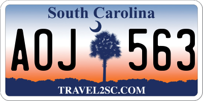SC license plate AOJ563