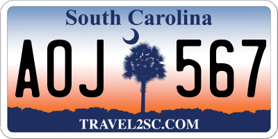 SC license plate AOJ567