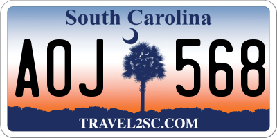 SC license plate AOJ568