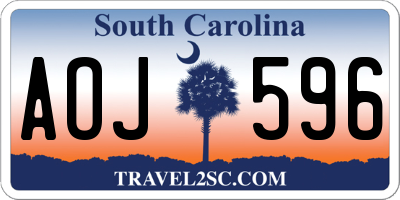 SC license plate AOJ596
