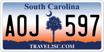 SC license plate AOJ597